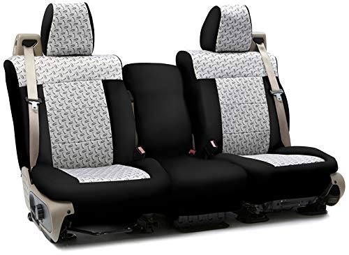 Tailored Seat Covers Neosupreme Designer Chrome Diamond Plate with Black Sides for 2014-2019 Jeep Grand Cherokee