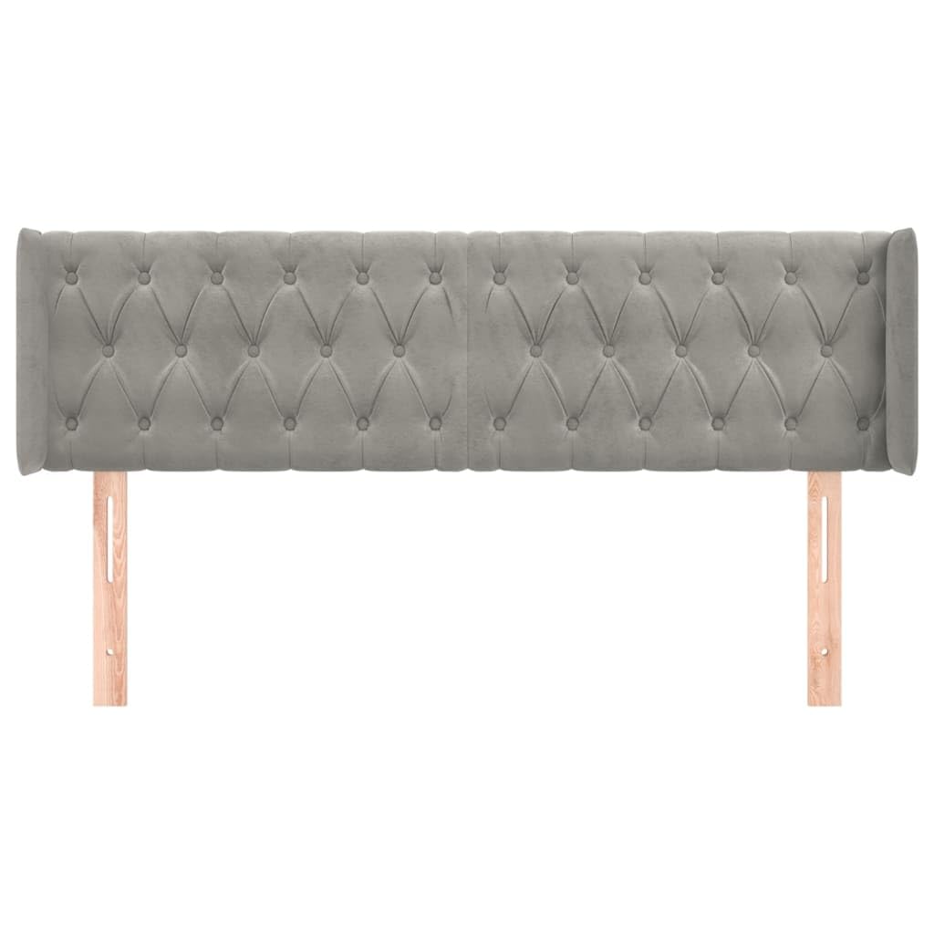 vidaXL Testiera ad Orecchio Grigio Chiaro 163x16x78/88 cm in Velluto