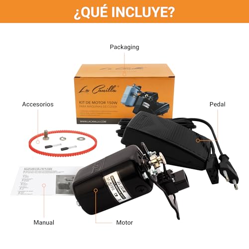Miniatura 5 de La Canilla - Motor Máquina De Coser 150w Negro 8.000rpm Para Alfa, Singer, Refrey, Sigma Máquinas De Coser Antiguas Y Modernas