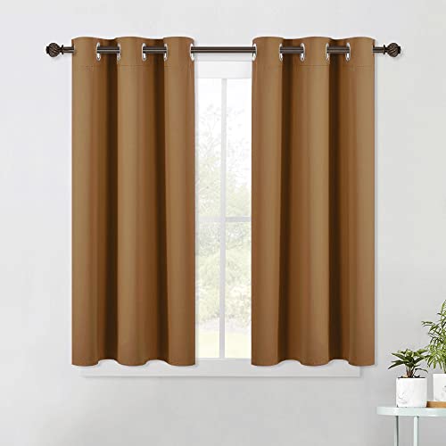 NICETOWN Sleek Blackout Curtains 45 inches Length for Small Windows, Noise Reducing and Block Draft Panels for Door Doorway Laundry Office Luxury Deco