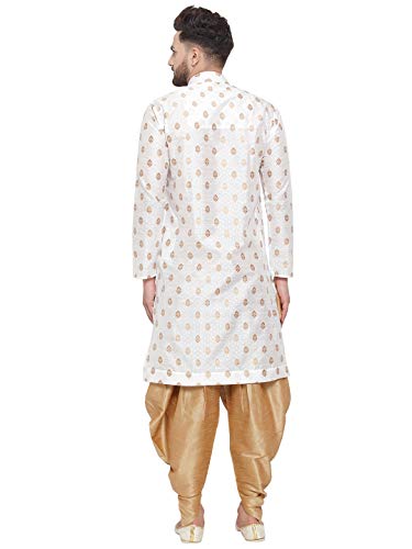 Image of Larwa Men's Cotton Silk Kurta And Salwar Dhoti Set