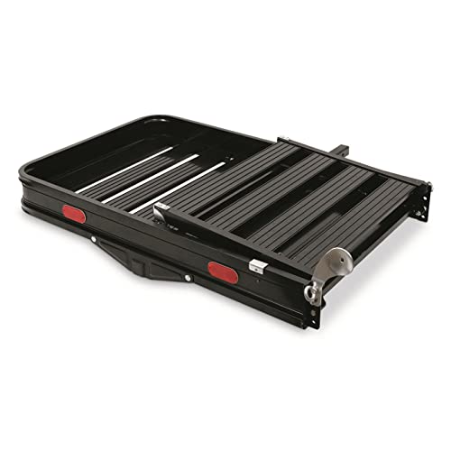 Guide Gear Vehicle Hitch Cargo Carrier, Pickup Truck Ramps Aluminum, Folding, 3-Position, Black