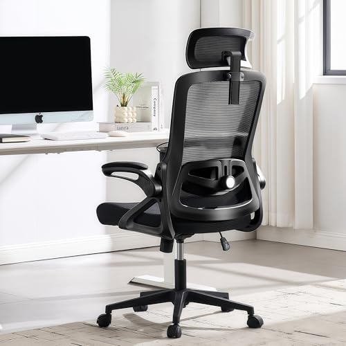 Fizzin Office Chair 400 LBS, High Back Ergonomic Computer Chair with Adjustable Lumbar Support & Headrest, Comfy Mesh Desk Chair for Long Hours (Black) image 5