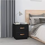 Photo Gallery fudugehmiofwfjj comodino nero bedside table with 2 drawers, solid pine wood nightstand 40x34x45 cm for bedroom storage, rustic modern design with spacious surface Photo Gallery fudugehmiofwfjj comodino nero bedside table with 2 drawers, solid pine wood nightstand 40x34x45 cm for bedroom storage, rustic modern design with spacious surface