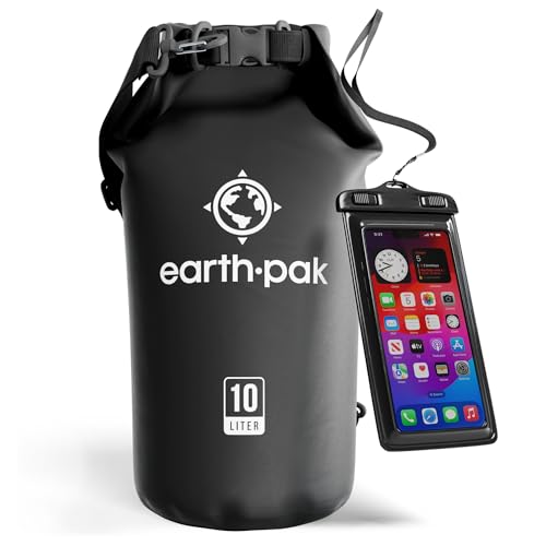 Earth Pak Waterproof Dry Bag - Roll Top Waterproof Backpack Sack Keeps Gear Dry for Kayak with Waterproof Phone Case by Earth Pak - Used condition - US$19.46