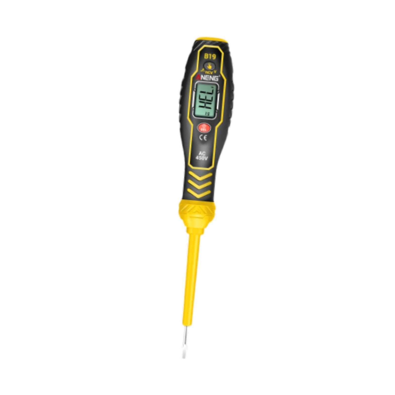 Milageto Voltage Tester High Torque Voltage Detector Practical Sturdy Multifunction Test Pen for Electrician Electrical Tester, Yellow