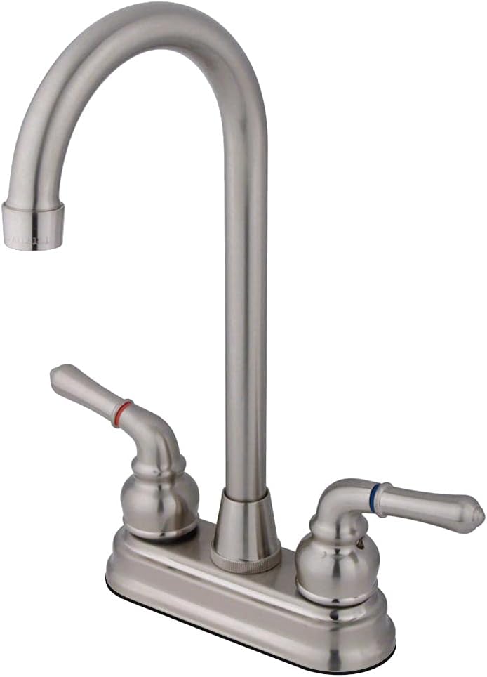 Kingston Brass KB498 Magellan Bar Faucet in Brushed Nickel finish.