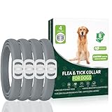 Flea and Tick Prevention for Dogs, 4 Pack Flea Collar for Dogs, Dog Flea and Tick Treatment, 32 Months Protection, Waterproof, Adjustable Collar for Dog, One Size Fits All for All Breeds, Grey