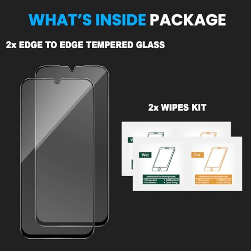 Image of FIRST MART Tempered Glass Screen Protector for Oppo A6c - Full-Glue Screen Guard, 3D Edge to Edge, HD Clear, Bubble-Free, Case-Friendly, Black, Pack of 2