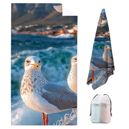 Toalla Playa Grande Microfibra XXL 150x75cm Pájaro Hombre Mujer Ligera Suave de Secado Rápido Libre de Arena Toallas de Playa Azul, Toalla Piscina para Viajes, Natación, Playa, Deportes, Sauna YC-C