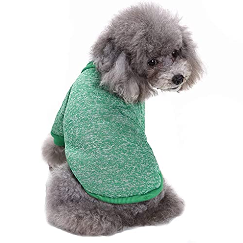 Chborless Pet Dog Classic Knitwear Sweater Warm Winter Puppy Pet Coat Soft Sweater Clothing For Small Dogs (M, Green) #TOP7