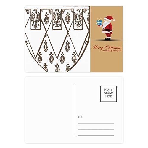 Cartes postales plumes de Père Noël blanc écriture manuscrite au coin du feu