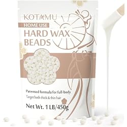 KOTAMU Waxing Beads Unscented Hard Wax Beads for Women& Men Full Body Thick &Thin Hair Removal, 1lb Pack Organic Wax Beans for Sensitive Skin Face Eyebrows Armpit Legs Bikini Brazilian Home Waxing