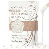 KOTAMU Waxing Beads Unscented Hard Wax Beads for Women& Men Full Body Thick &Thin Hair Removal, 1lb Pack Organic Wax Beans for Sensitive Skin Face Eyebrows Armpit Legs Bikini Brazilian Home Waxing