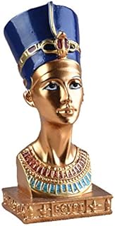 Egyptian Pharaoh Sculpture Home Ornament, Ancient Egyptian Queen Statue Small Head, Bust Resin Figurine Furniture Decor Crafts