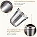 Imagen de WANTOUTH 2 Pcs Tazas de Cafe de Metal Acero Inoxidable Vasos de Doble Pared 80 ml con Aislamiento