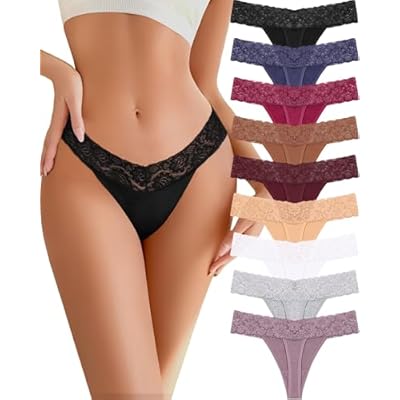 Cotton Lace Thongs for Women