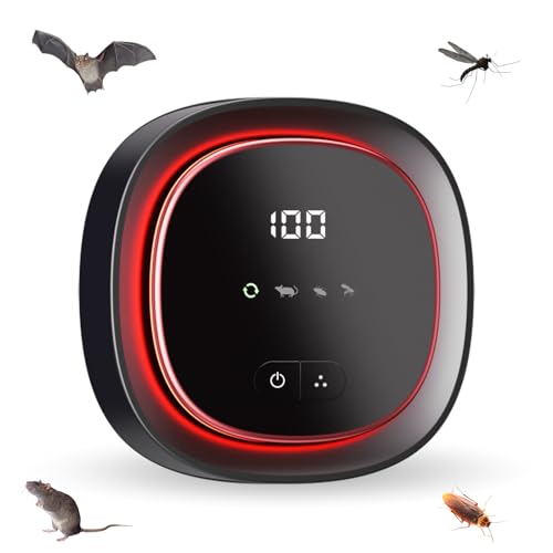 Ahuyentador de Ratas,Repelente Ratas y Ratones de Mosquitos enchufable con Cobertura de 360°,4 Modos, 300m²,repele Ratones, Moscas, cucarachas, Mosquitos, arañas, roedores