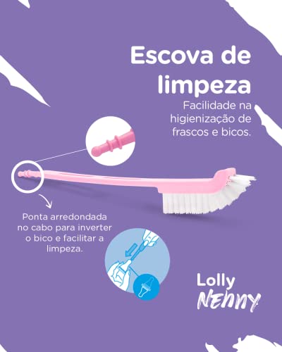 Escova De Limpeza Mamadeira E Bico, Lolly, Branca