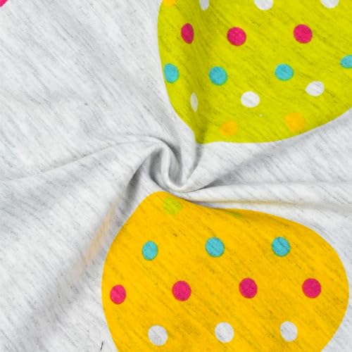 Image of HILEELANG Little Girl Short Sleeve Dress Easter Cotton Casual Applique Tunic Shirt Dresses