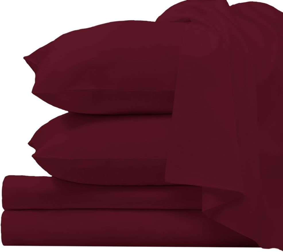 Pizuna Pure 100% Luxury Cotton Queen Size Sheet Set White, 1000 Thread Count Long Staple Cotton Sateen Weave Thick Sheet & Pillowcase Set, Deep Sheets fit 15" (Combed Cotton Queen Sheet Set)