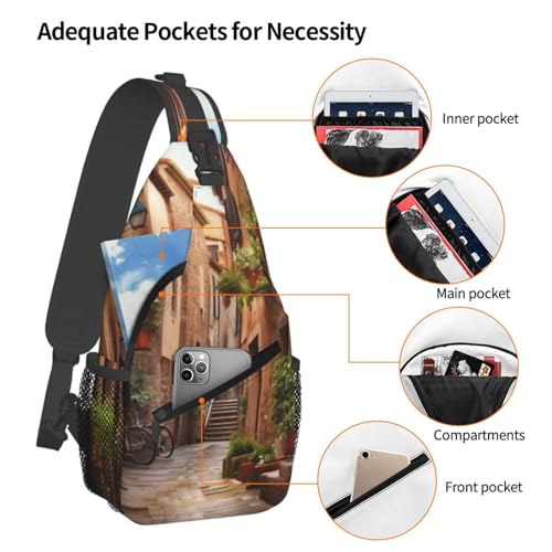 Bolso Cruzado de Pecho Negro Unisex para Senderismo miniatura 4