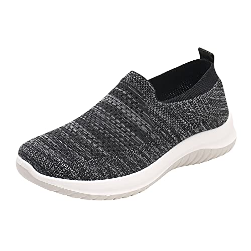 Genérico Zapatillas Negras Mujer Transpirables Ortopédicas Zapatos Deportivos Casuales Outdoor Women's Fashion On Breathable Leisure Femen'S Casual Sneakers Deporte para Correr Sneakers (Black,39)