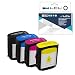 Produktbild LCL Professionelle Version Kompatibel Tintenpatrone 10 82 C4844A C4911A C4912A C4913A (4 Stücke Schwarz Cyan Magenta Gelb) Ersatz für HP Designjet 100 100plus 500 500ps
