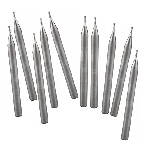 BERWENNY 10Pcs 3.175/0.8/3mm 2 Flutes End Mills Bit Milling Cutting Tools Carbide Woodworking Tools CNC Router Bit