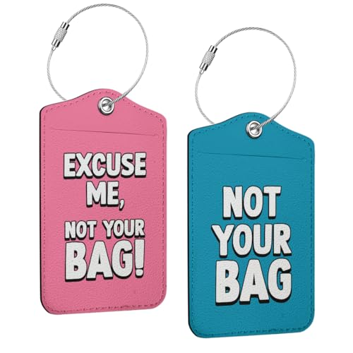 2 Pcs Funny Luggage Tag, Suitcase Tags with Privacy Flap and Metal Loop 2