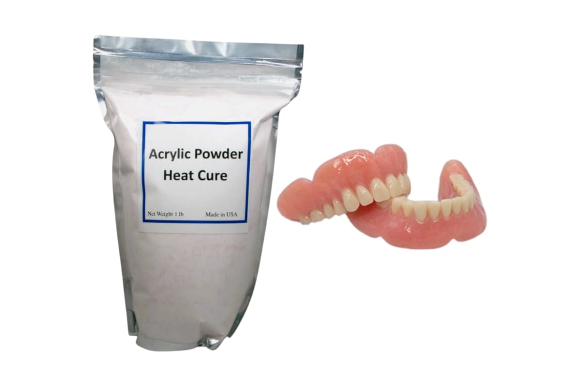Thermal Cure - Acrylic Powder- Light Pink Veined Color - 1 Lb - Resealable Mylar Bags - Repair, Rebasing, Expansions