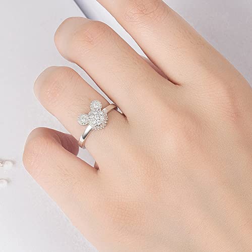 Fashion 925 Silver Ring Female Matte Design Mickey Rings 6-9# Size Real Solid Silver Glamour Jewelry Birthday Gift For Women2