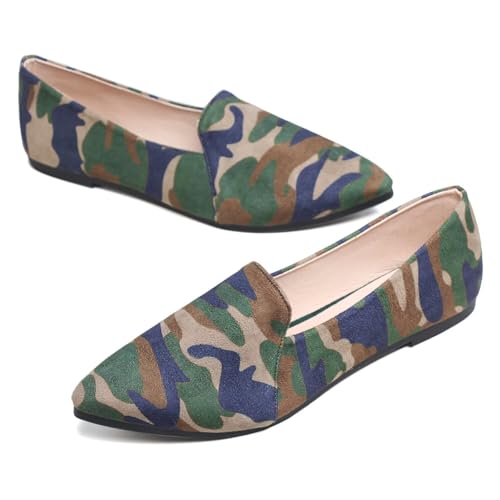 Hee grand Classic Solid Pointed Toe Ballet Flats for Women Lightweight Slip-On Loafers Comfort Walking Flats Suede Dressy Shoes2