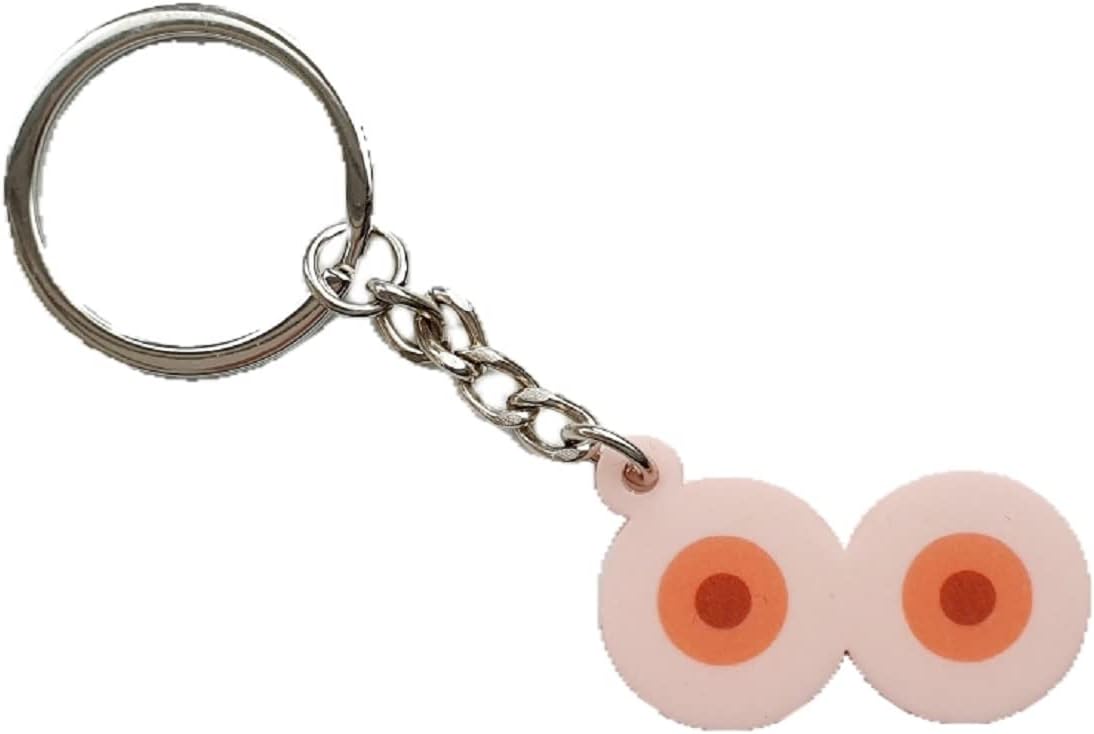 Personalised Boobs Trolley Token Keyring Fun Novelty