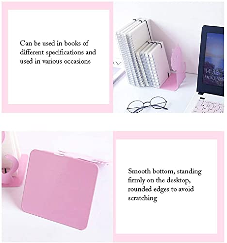 Bookends Decorative Cat Bookends Cute Hollow Pattern Book Ends Iron Metal Bookend Book Stoppers For Or Adult Gift,1 Pair Study Desk Organizer Bookends For (Color : Pink Cat),Pink Cat #TOP4