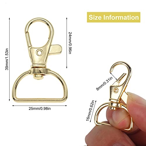 ZHOUSTOU Makramee Schlüsselanhänger Set - 30 Stück Goldene Mini Karabiner mit Drehgelenk (20mm Innenbreite) – Bild 2
