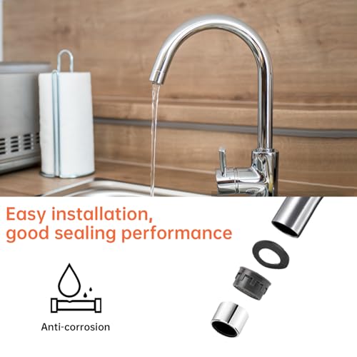 M22 Perlatoren für Wasserhähne, 4 Stück Küchenspüle-Luftsprudler Wasserhahn Filter mit Chrom Messing Gehäuse Innengewinde Wassersparender Wasserhahn-Luftsprudler mit Dichtung für Badezimmer (22 mm)