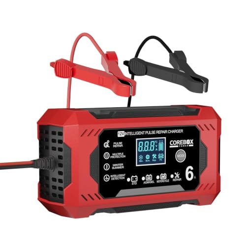 Corebox Battery Charger 6-Amp 12V Automatic Smart Battery Trickle Charger