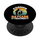 Ehemalige Kindergartenlehrerin Silhouette Retro PopSockets mit austauschbarem PopGrip