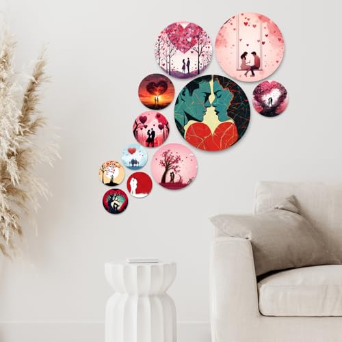 Image of RADIQORE Set of 11 Designer MDF Wooden Wall Hanging for Home Decoration | Office | Gift | Wall Decor Hanging Items | Wall Art | Living Room | Bedroom (love)