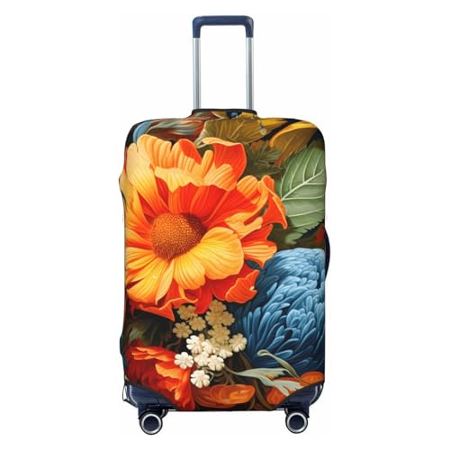 Summer Funny Flower Travel Luggage Cover for Suitcase Anti-Scratch Fashion Suitcase Protector Washable Elastic Baggage Covers Fits 25-28 Inch Luggage for Travel Beach Holiday