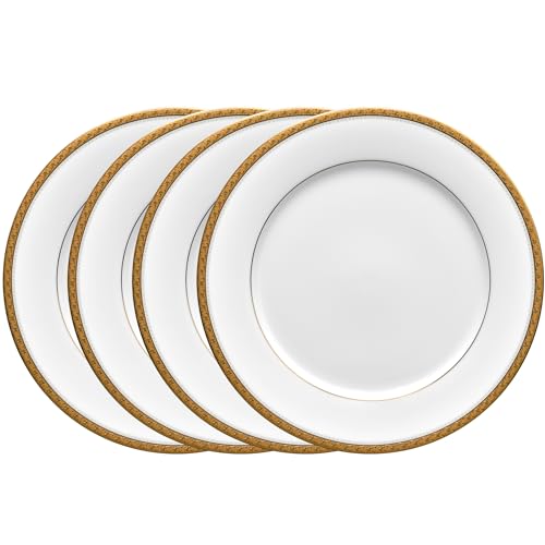Noritake Charlotta Gold Set of 4 Dinner Plates, 10 1/2