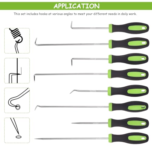Aoyfuwell 8 Pcs Hook and Pick Set, Mini Pick and Hook Set, Precision Automotive Picks Tools for Auto Oil Seal O-Ring Seals Hooks Puller Remover Tool, Car Mechanic Tools Sets Picking Kit(8.6'' & 5.7'') - Image 4