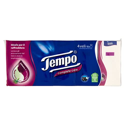 Tempo Fazzoletti Tascabili Complete Care, 10 pacchetti da 9 fazzoletti - 280 g