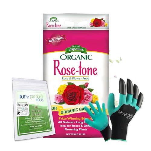 Espoma RT18 Organic Rose-Tone 4-3-2; 18 lb. Bag with My Garden Pool PH Soil Test Strips 20 ct, and...
