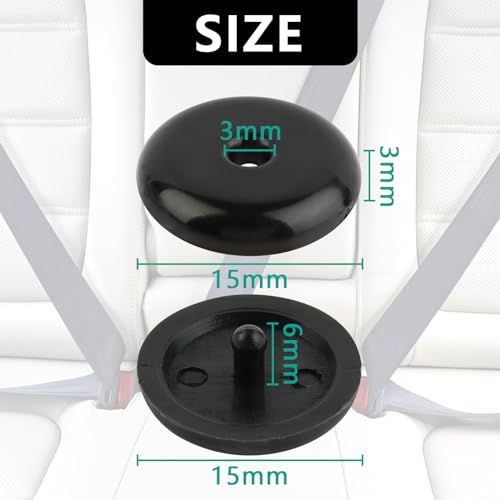 UKOFEW Knopf Sicherheitsgurt Stopper,10 Paar Universal Gurtstopper Sicherheitsgurt Auto,Schwarz Gurtstopper Knopf Geeignet für die meisten Sicherheitsgurte im Auto