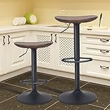 【Taburete bar de altura ajustable sin respaldo Tamaño】taburetes altos de cocina tamaño: W 38.5 X D 41 X H 80cm, la altura de las sillas de bar se puede ajustar de 25cm. El peso máximo de carga es de 300lbs. Las sillas de bar de madera giratorias pueden girar 360˚ para cambiar de dirección libremente. Puede satisfacer sus necesidades personales a la altura del asiento diferente para la posición sentada diferente.