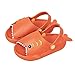 Pantoufles pour Enfants, Chaussures de Trou de Bébé Antidérapantes pour Ménage d'Eté Baotou pour Garçons/Filles Sandales de Plage (Requin Orange, 16/17 EU)