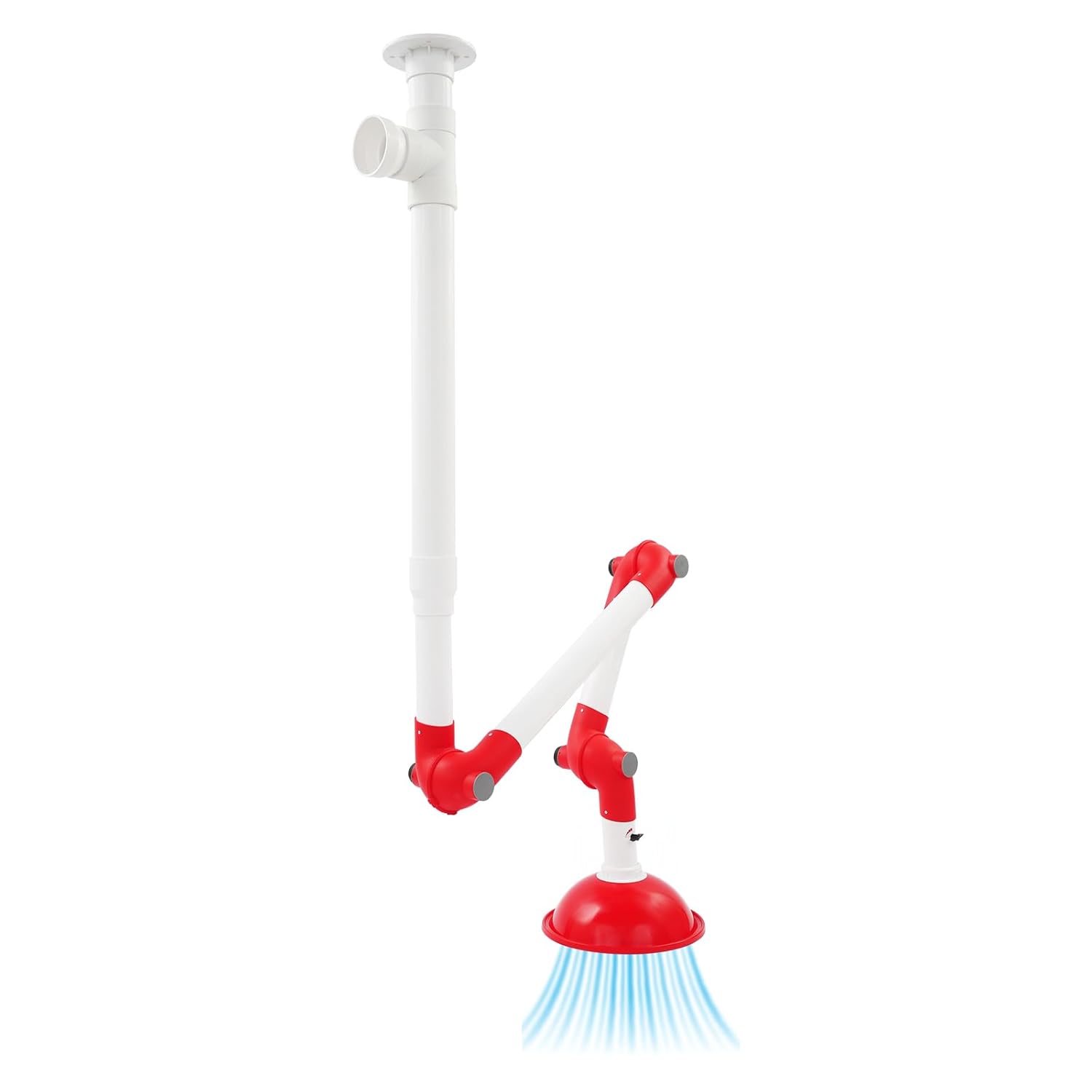 Lab Exhaust Vent Fume Extractor Arms, Laboratory PP Snorkel for Extractor Fume Hood with 360° Adjustable Pivots for Laboratory, Industrial, Moxibustion