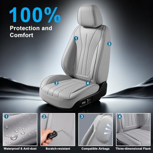 Image of Car Seat Covers Full Set for Toyota RAV4 Hybrid 2016-2026, Gray